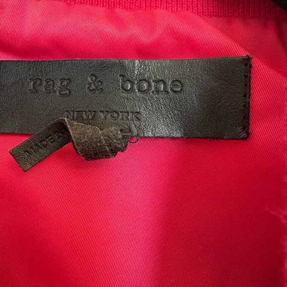 Rag & Bone New York Cropped Hot Pink Bomber Jacket Women’s size Small - Picture 10 of 12